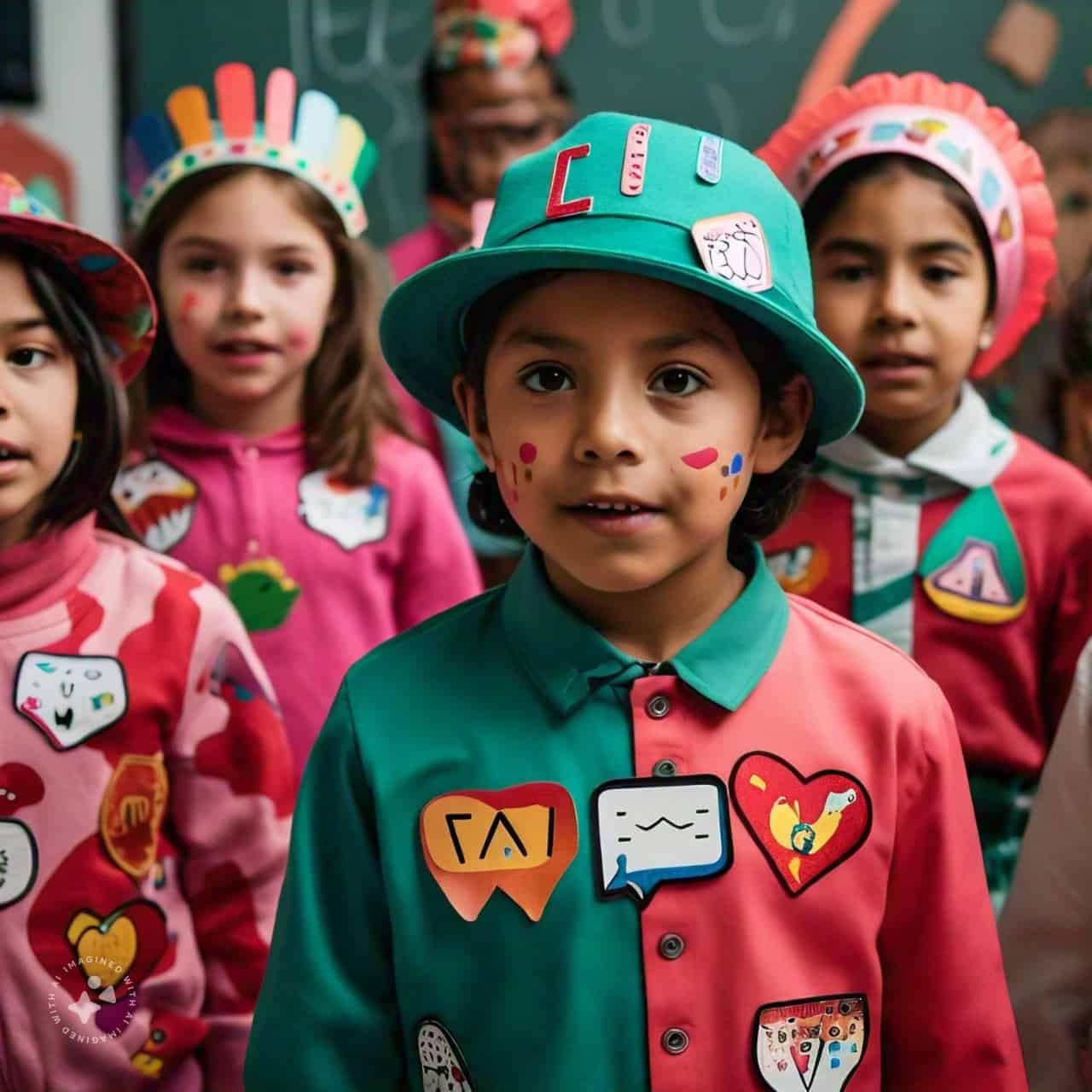 Niña en actividad educativa interactiva, aprendiendo inglés